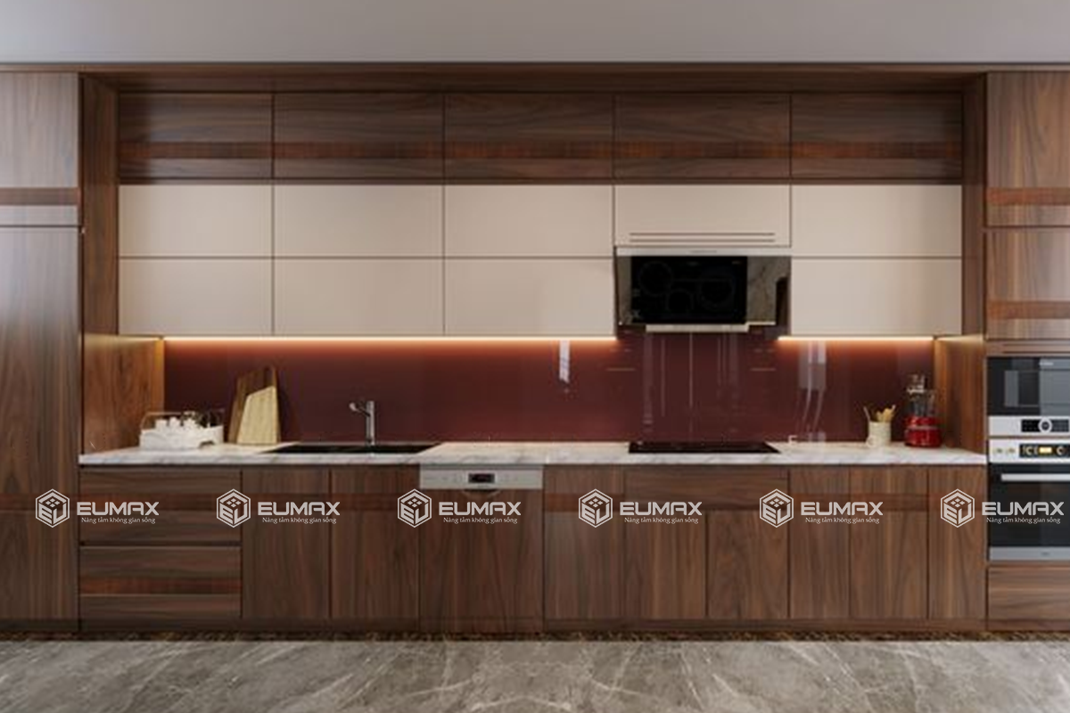 Tủ bếp gỗ công nghiệp chữ I ( Mã SP: EU-392)