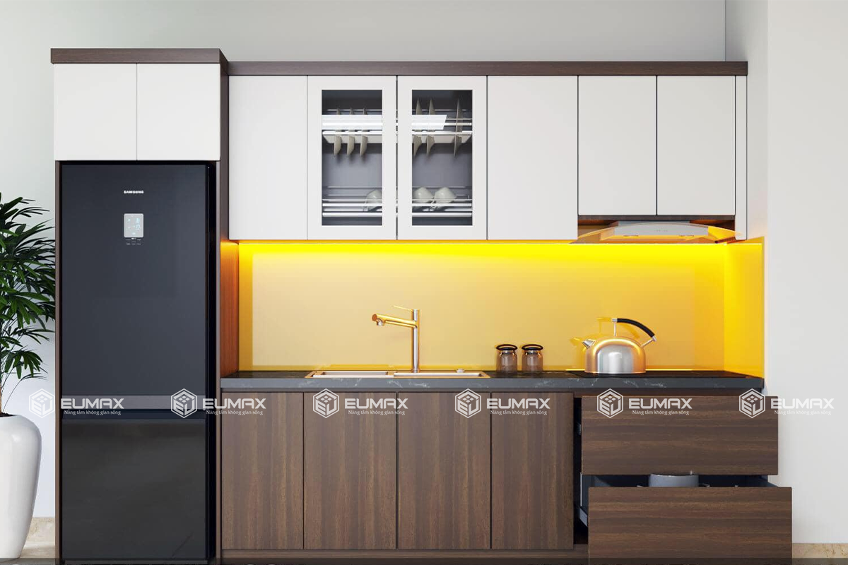Tủ bếp gỗ công nghiệp chữ I (Mã SP: EU-428)