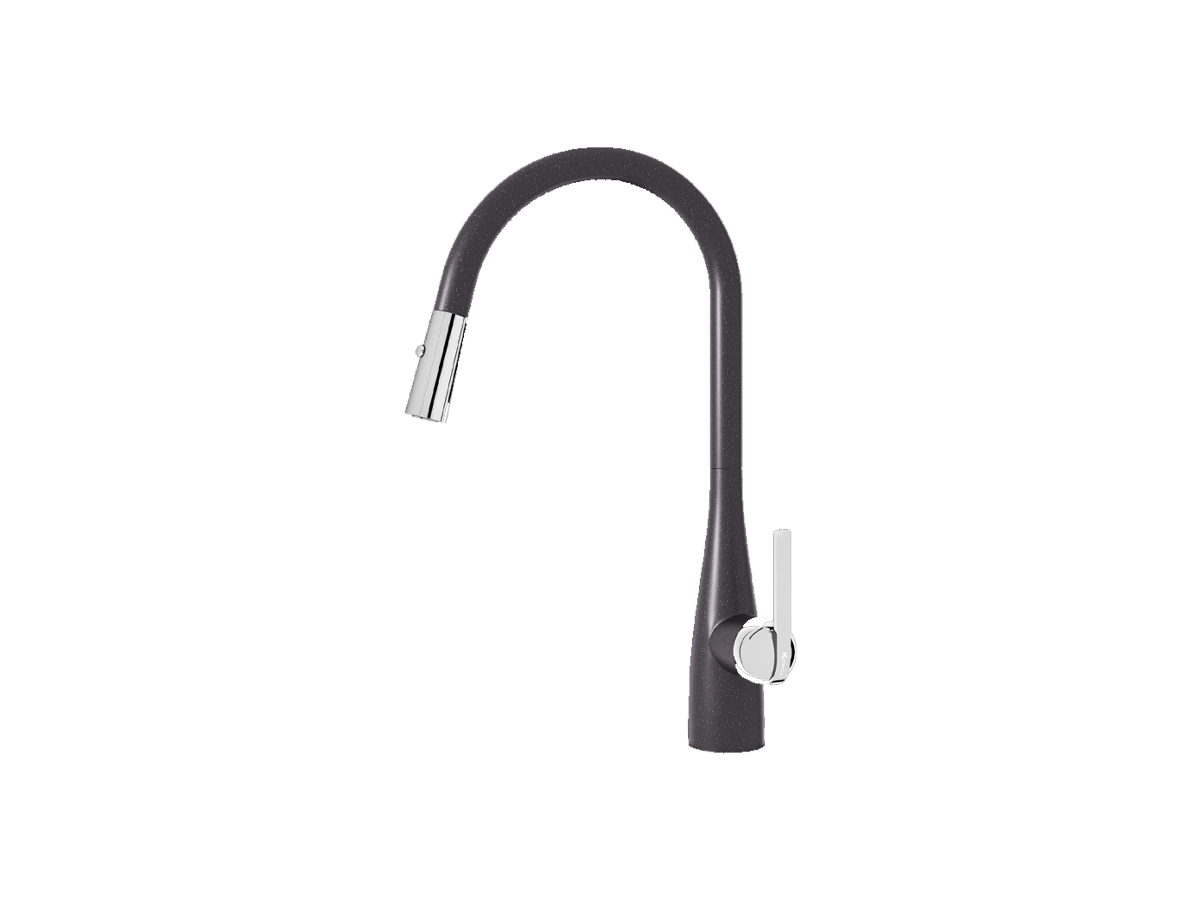 Vòi rửa bát rút dây Curva Black